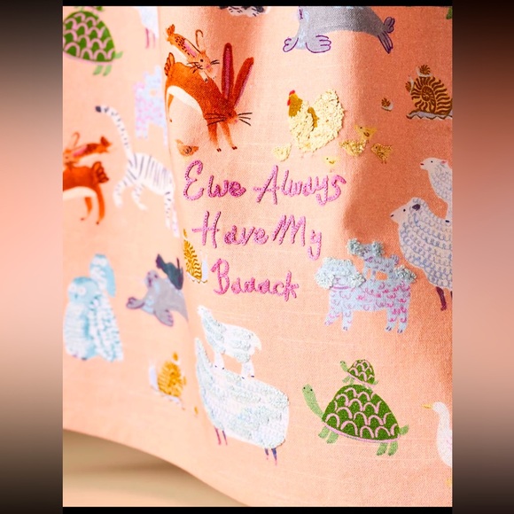 Anthropology, Ewe Always Have My Back Tea Towel. Peach - Picture 2 of 3